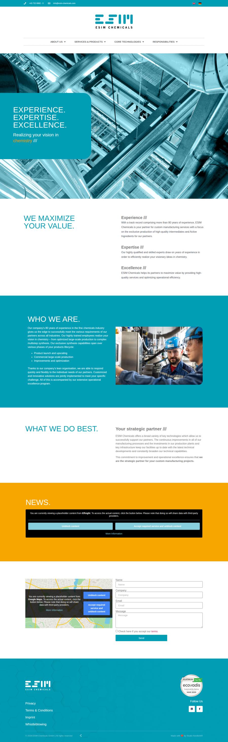 Website ESIM Chemicals